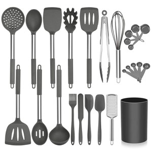 silicone utensils with stainless steel handle silicone utensils with stainless steel handle